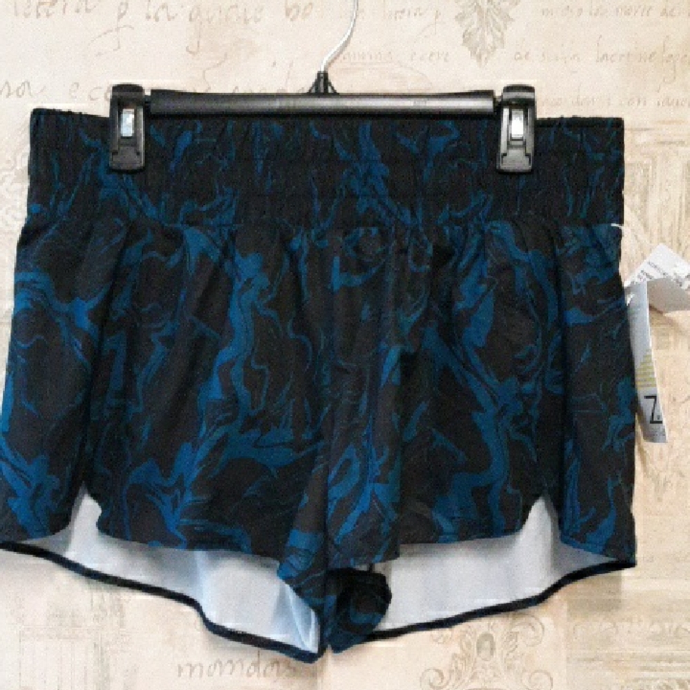 Zella Blue and Black Patterned Shorts